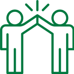 High-fiving friends icon